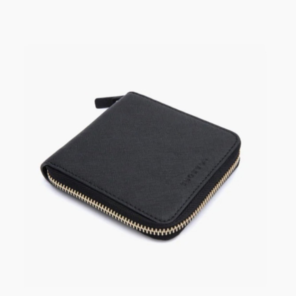 Lo & Sons Small Wallet black Saffiano with gold hardware